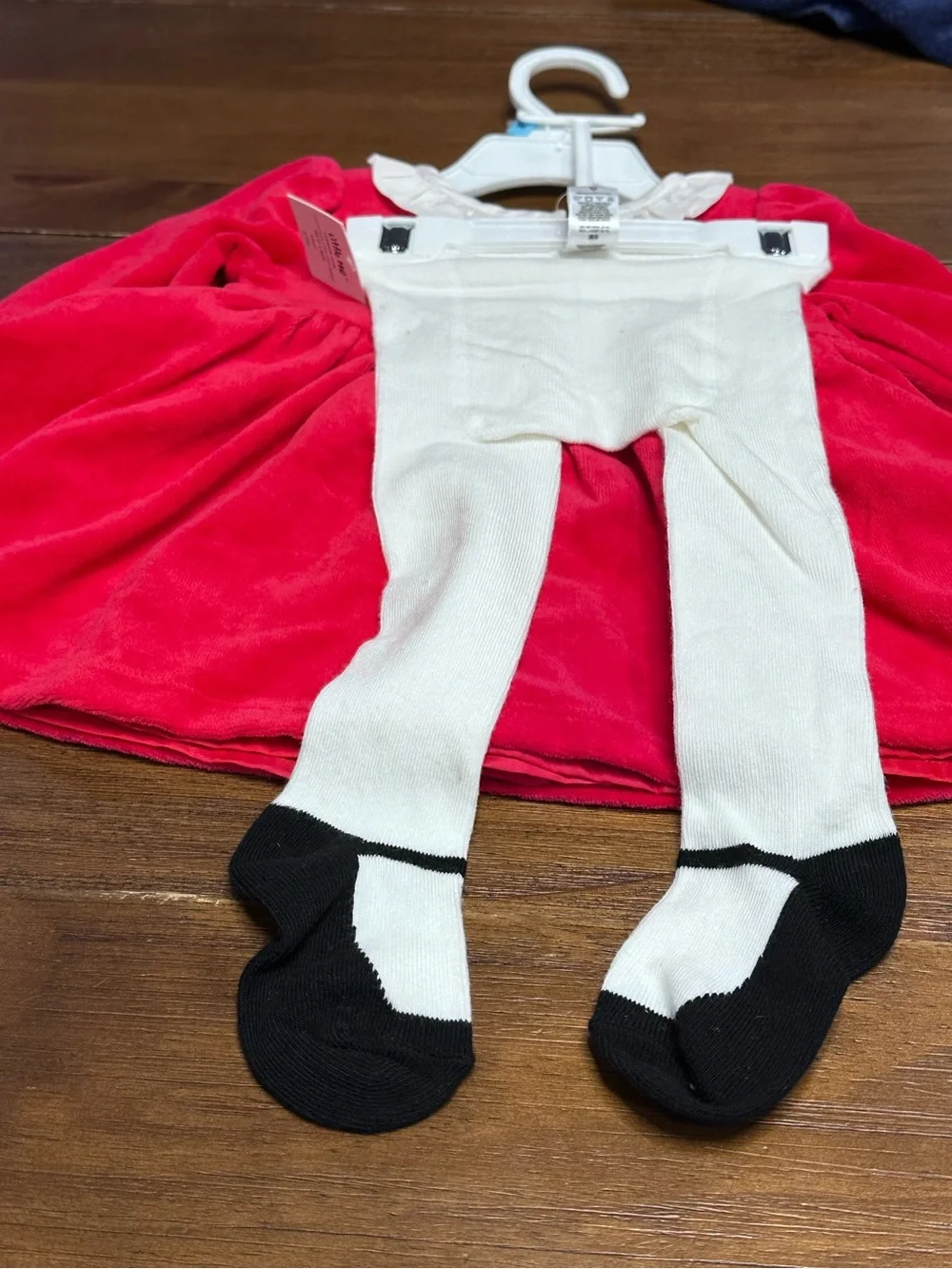 Little Me Baby Girls Red Velour‎ Holiday Dress & Tights Set NWT sizes 3 M and 6M